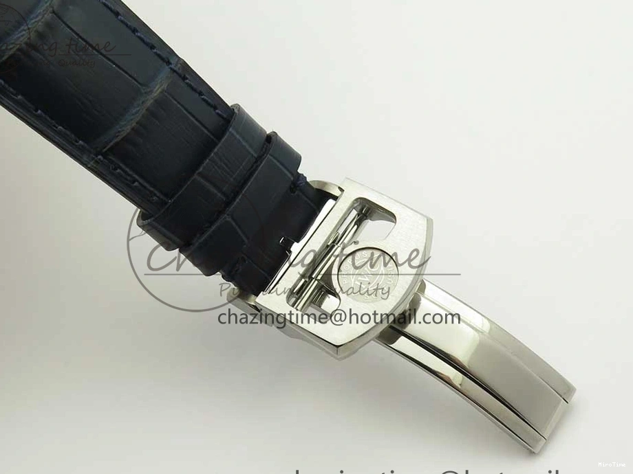 MIROTIME 0207 Portuguese Tourbillon IW5046 SS ZF Best Edition White Dial Blue Markers on Blue Leather Strap Fashionable 7149